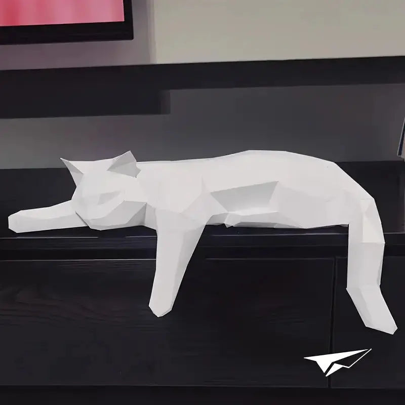 Geometric Cat Statue | Minimalist Modern Home Decoration
