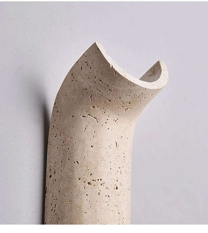 Stone LED Wall Sconce | Minimalist Travertine Indoor Lighting