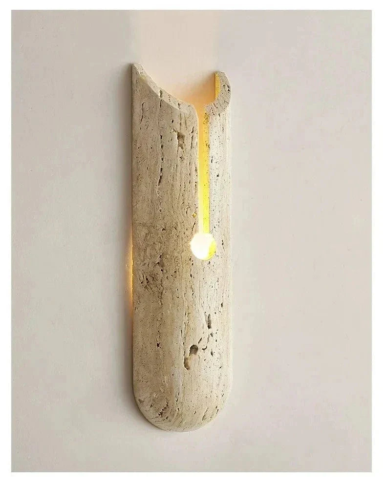 Stone LED Wall Sconce | Minimalist Travertine Indoor Lighting