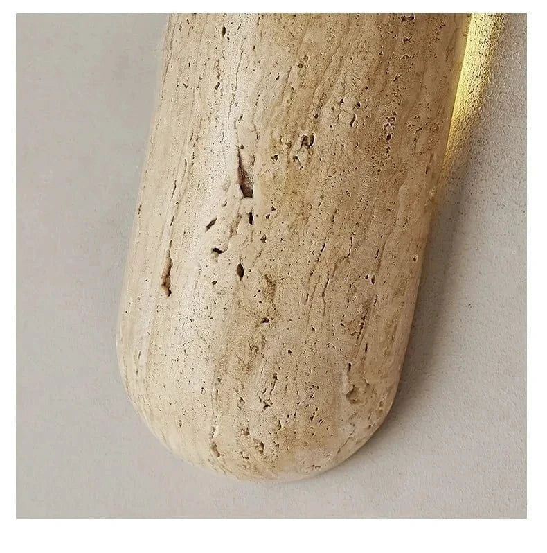 Stone LED Wall Sconce | Minimalist Travertine Indoor Lighting