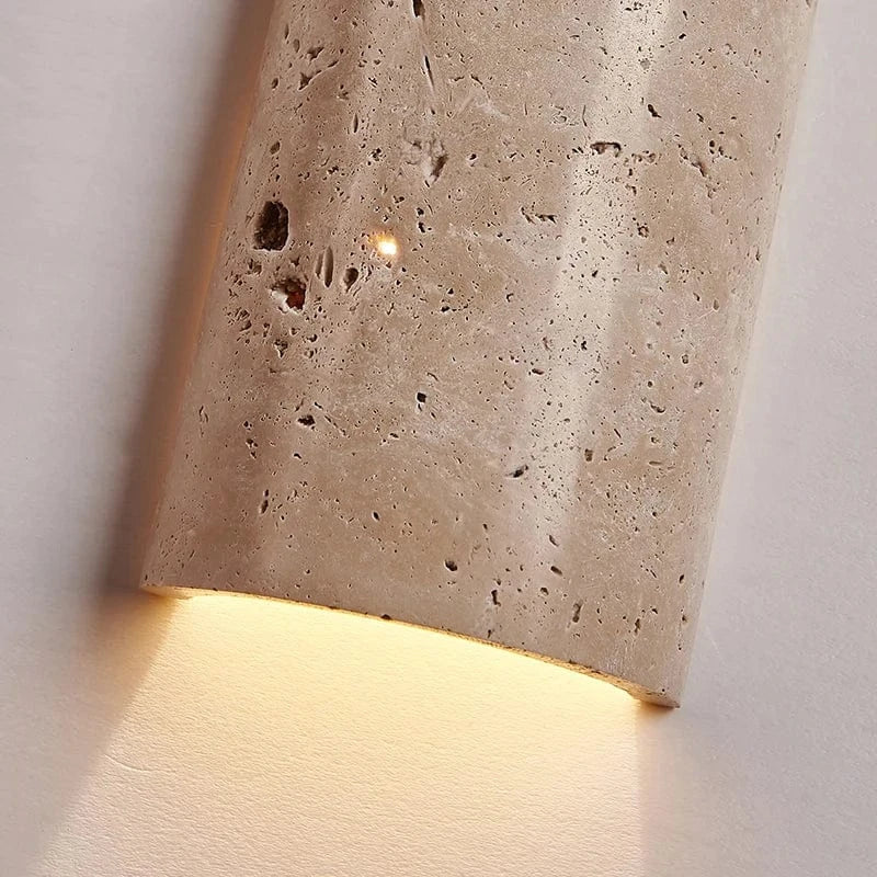 Stone LED Wall Sconce | Minimalist Travertine Indoor Lighting