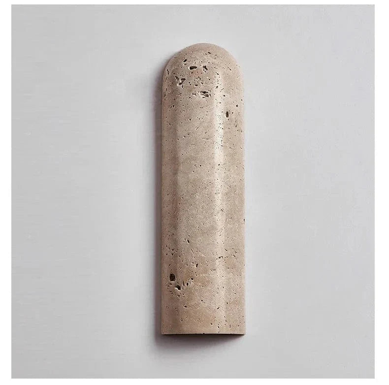 Stone LED Wall Sconce | Minimalist Travertine Indoor Lighting