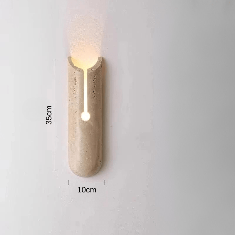 Stone LED Wall Sconce | Minimalist Travertine Indoor Lighting