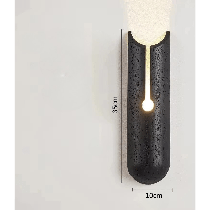 Stone LED Wall Sconce | Minimalist Travertine Indoor Lighting