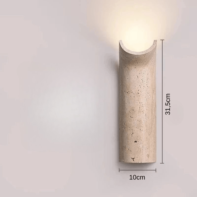 Stone LED Wall Sconce | Minimalist Travertine Indoor Lighting