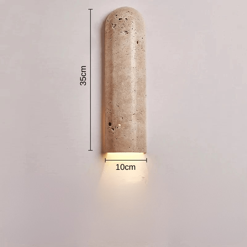 Stone LED Wall Sconce | Minimalist Travertine Indoor Lighting