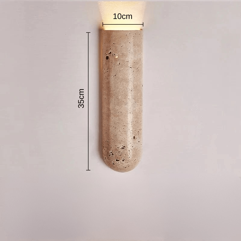 Stone LED Wall Sconce | Minimalist Travertine Indoor Lighting