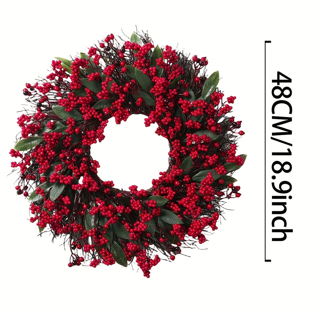 Christmas Door Wreath | Red Berry Holiday Decoration