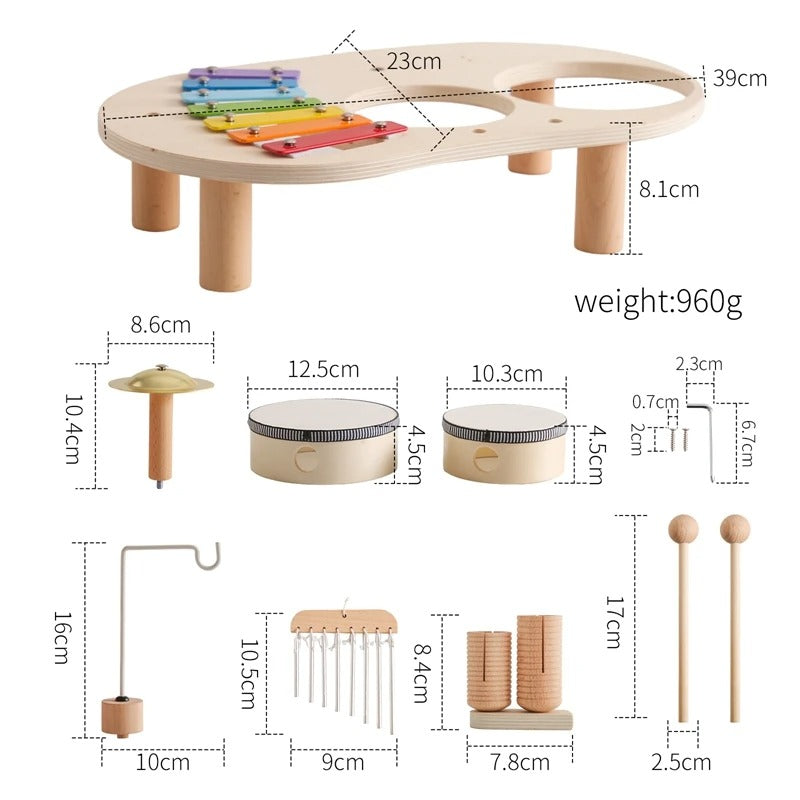 Melodiny Musical Toy | Wooden Set for Creative Babies Aged 12+ Months