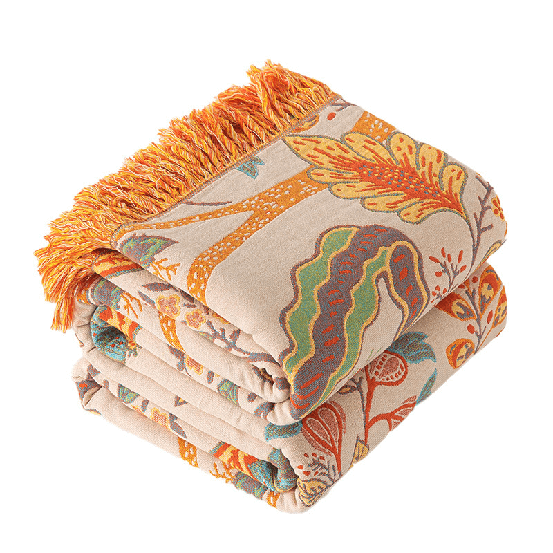 Bohemian Bloom Couch Cover Blanket | Soft Cotton Throw for Sofa