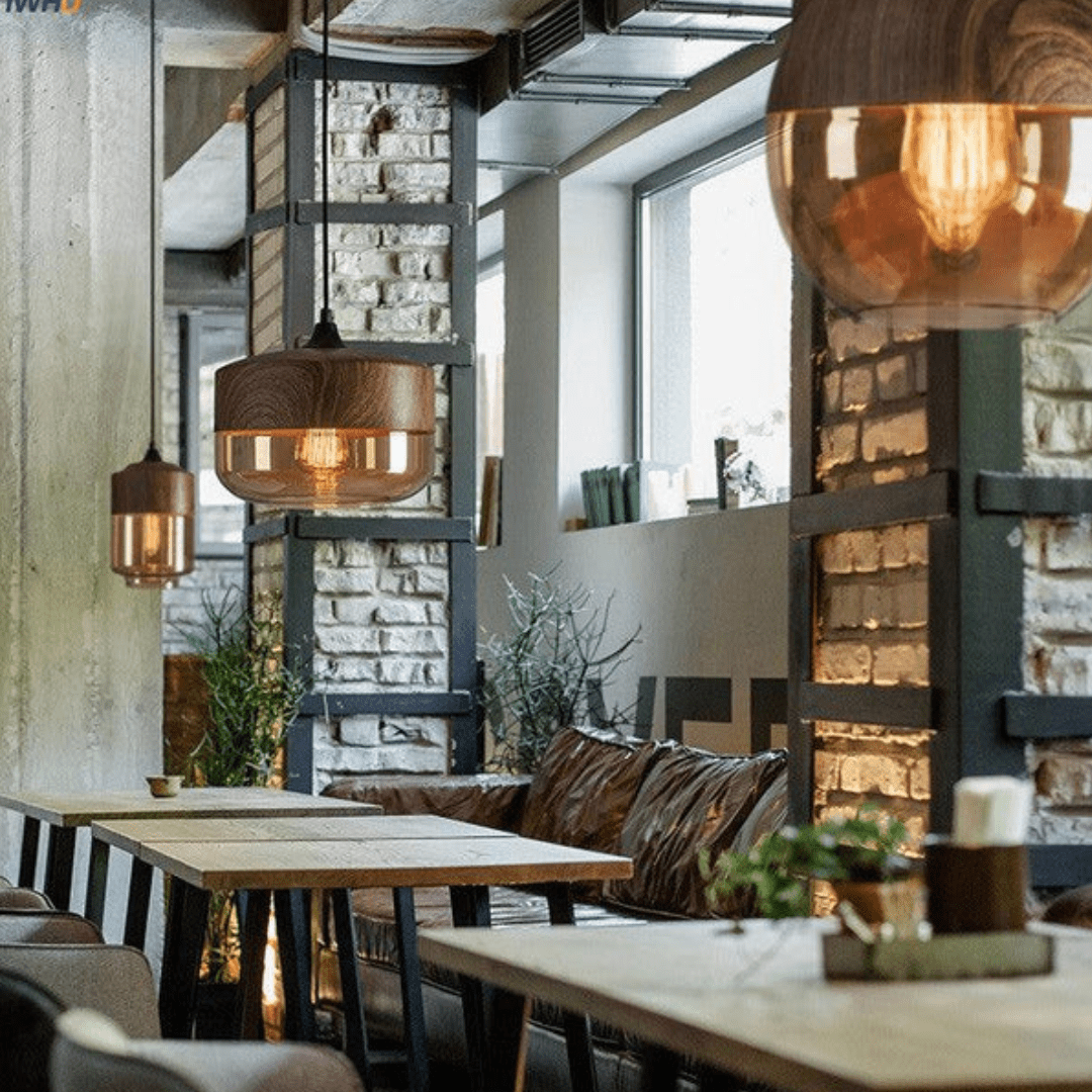Hanging Ceiling Light Darkbrown Japandi | Interior Decor Lighting - Luxyecs