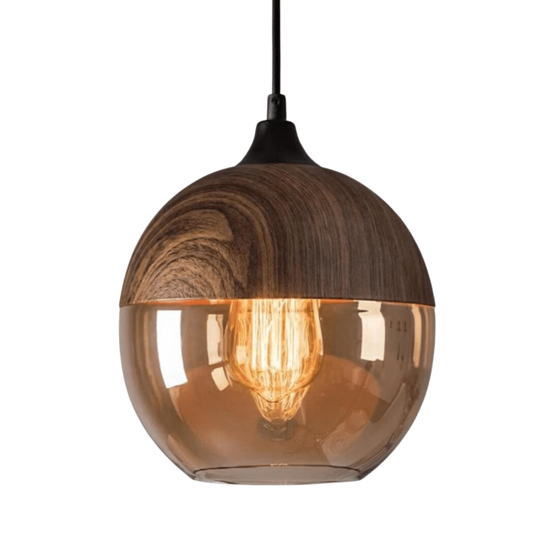 Hanging Ceiling Light Darkbrown Japandi | Interior Decor Lighting - Luxyecs