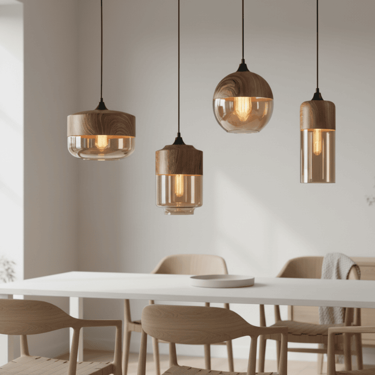 Hanging Ceiling Light Darkbrown Japandi | Interior Decor Lighting - Luxyecs