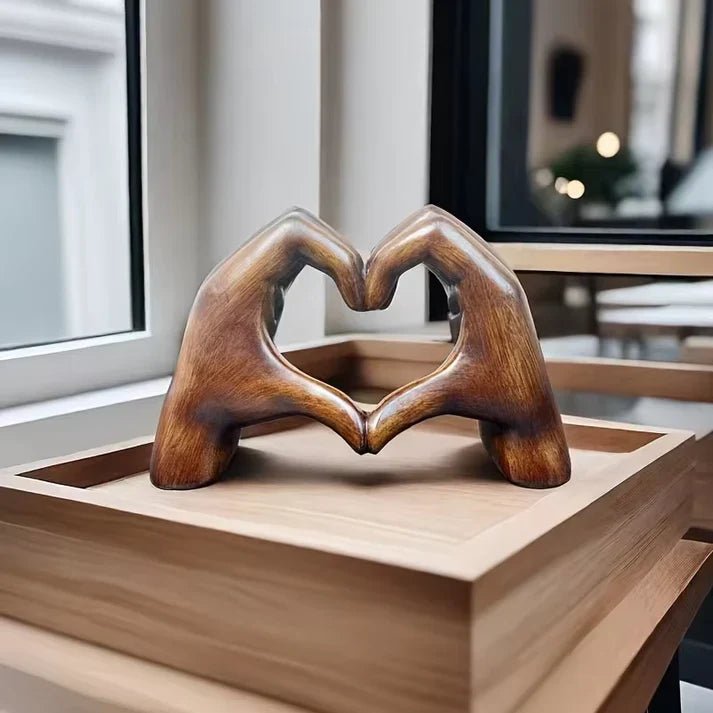 Heart Shape Hand Statue | Artistic Home Ornament - Luxyecs