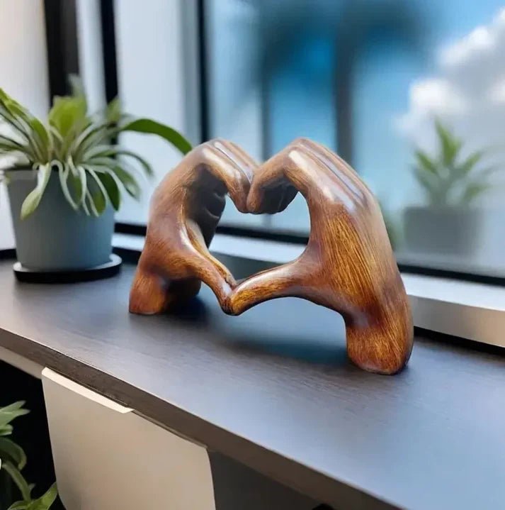 Heart Shape Hand Statue | Artistic Home Ornament - Luxyecs