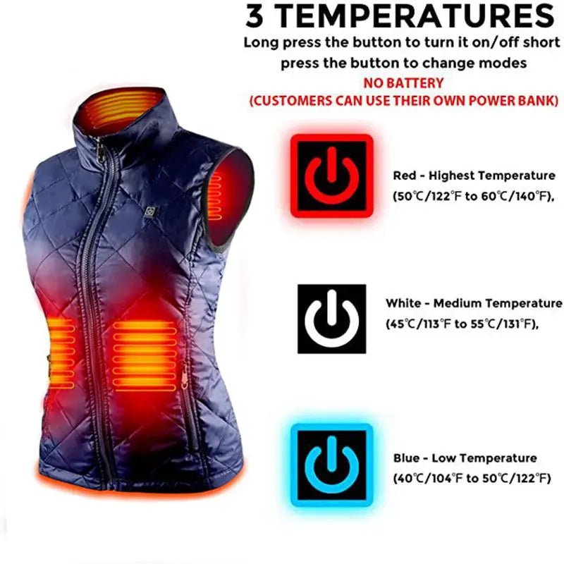 Heated Body Vest | Winter Warming Wear - Luxyecs