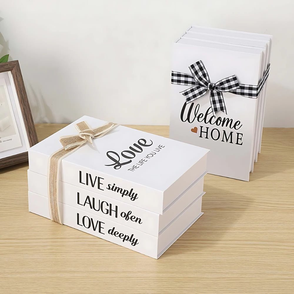 Home Decor | Charming Rustic Book Stack for Elegant Shelving - Luxyecs