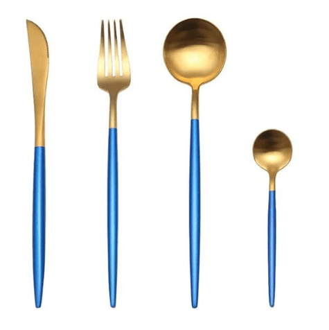Cutlery Set | 24-Piece Stainless Steel Cutlery Collection in Gold and Silver