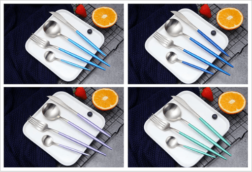 Cutlery Set | 24-Piece Stainless Steel Cutlery Collection in Gold and Silver