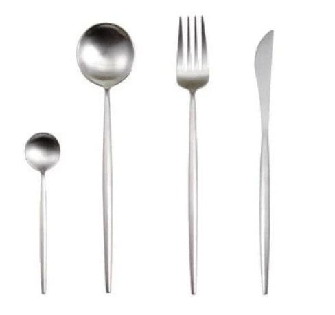 Cutlery Set | 24-Piece Stainless Steel Cutlery Collection in Gold and Silver