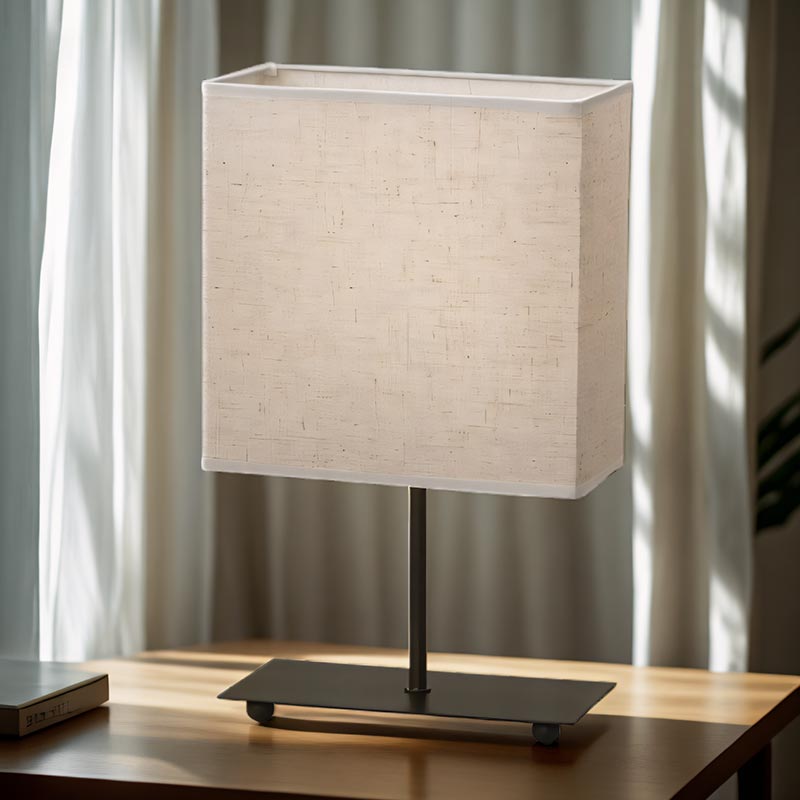White Square Shade Bedside Lamp – Practical & Elegant Adjustable Lighting