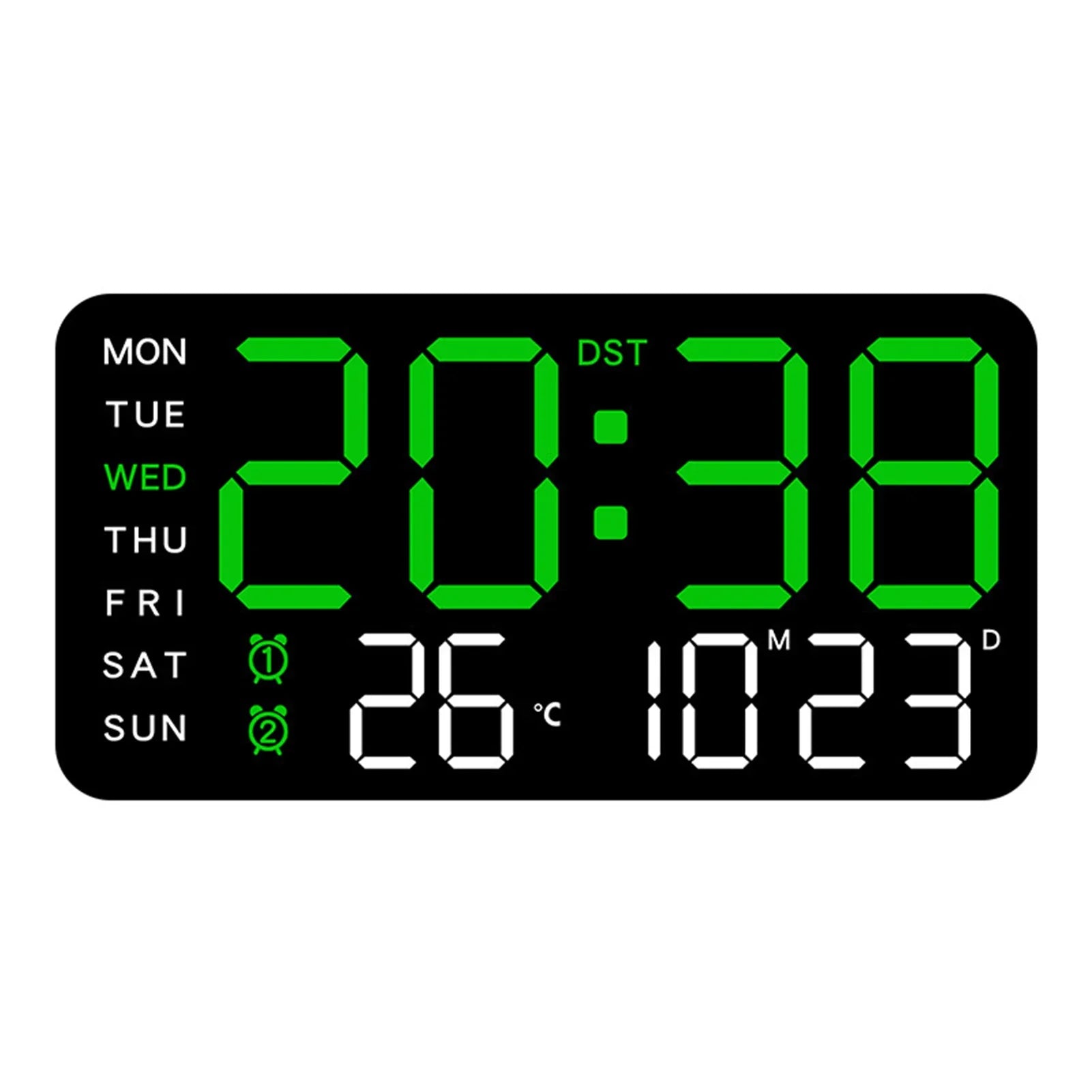 LED Digital Wall Clock | Large Display Time and Temperature