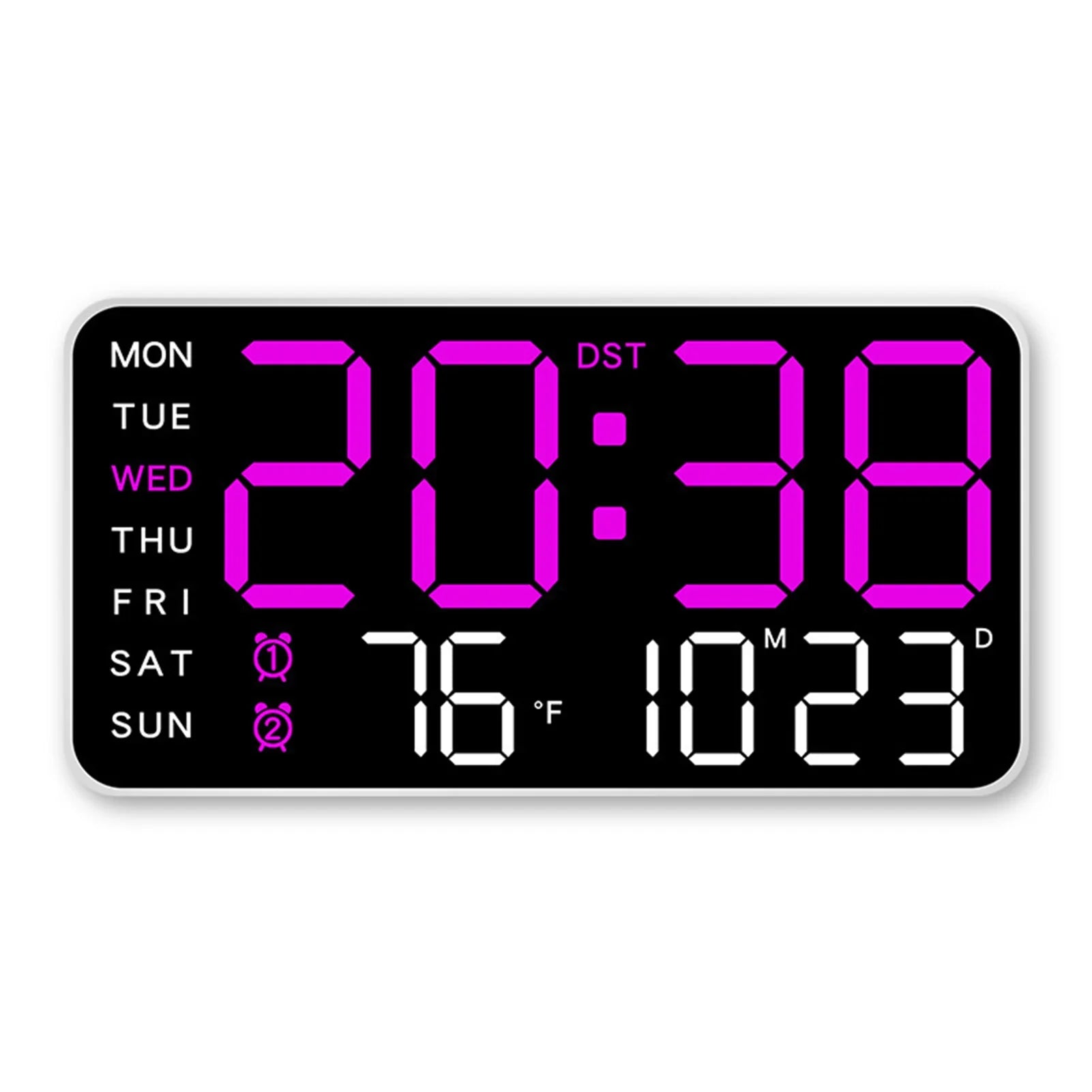 LED Digital Wall Clock | Large Display Time and Temperature