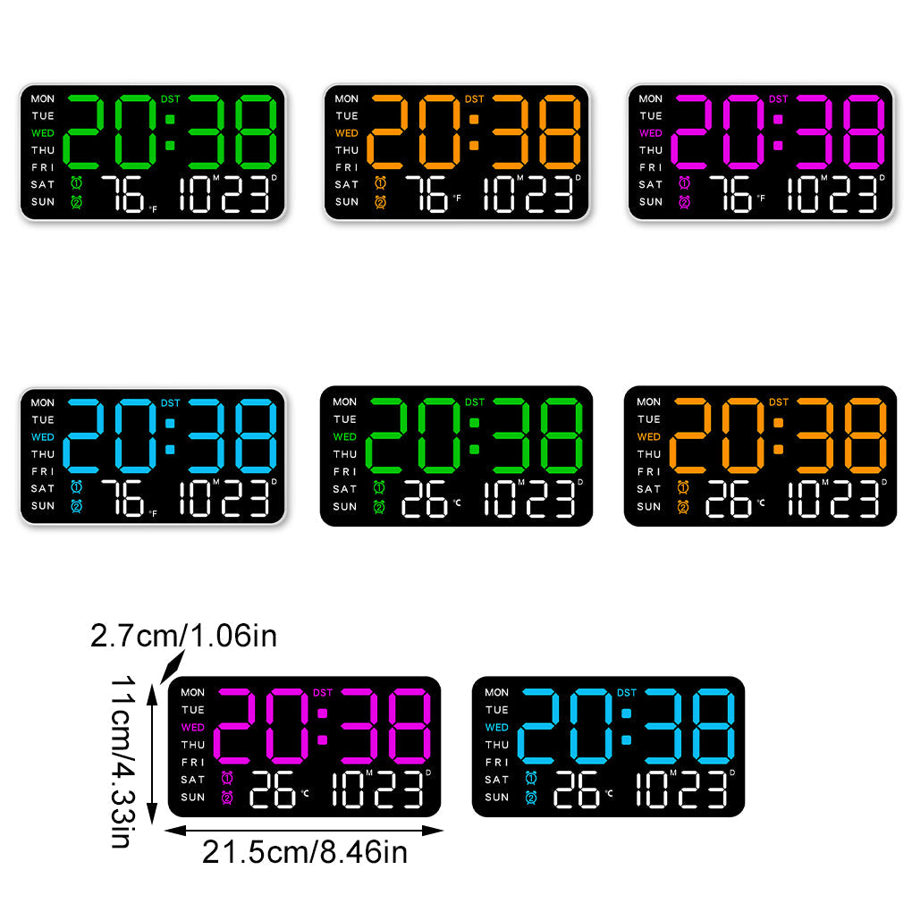 LED Digital Wall Clock | Large Display Time and Temperature
