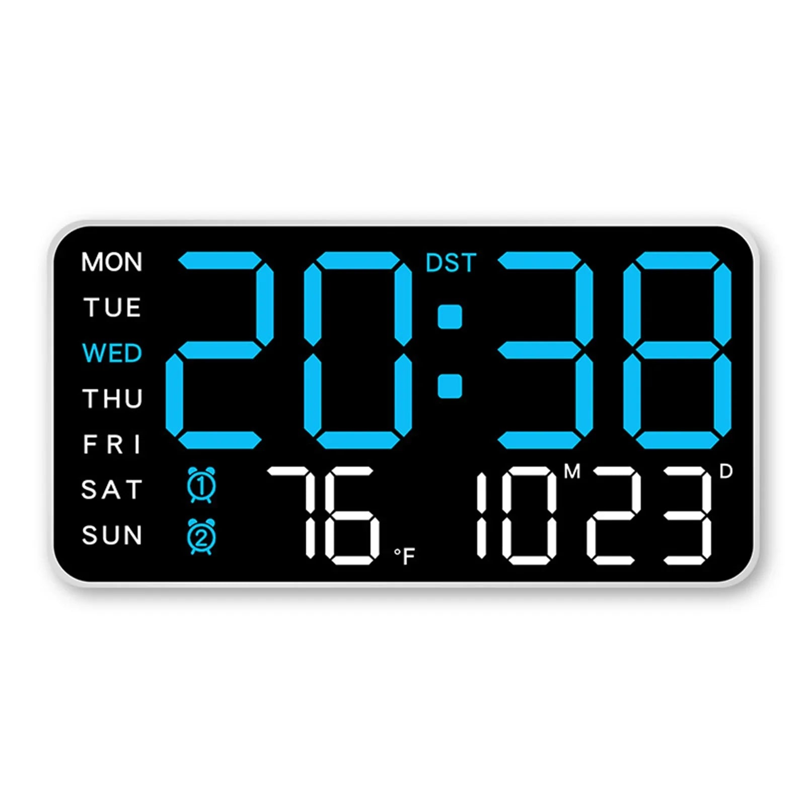 LED Digital Wall Clock | Large Display Time and Temperature