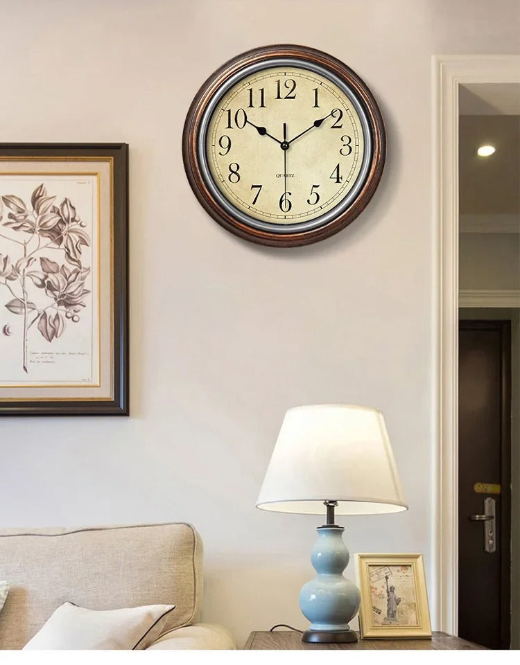 Luxyecs | Classic Wooden Wall Clock – Silent & Timeless Elegance