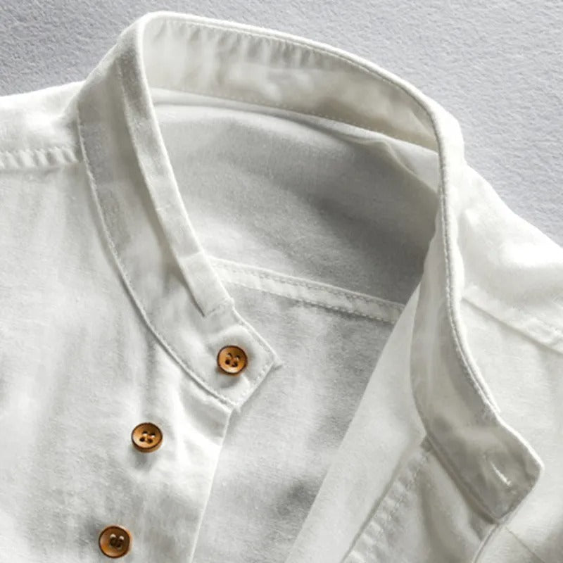 Men’s Casual Button Shirt | Modern Stand Collar - Luxyecs