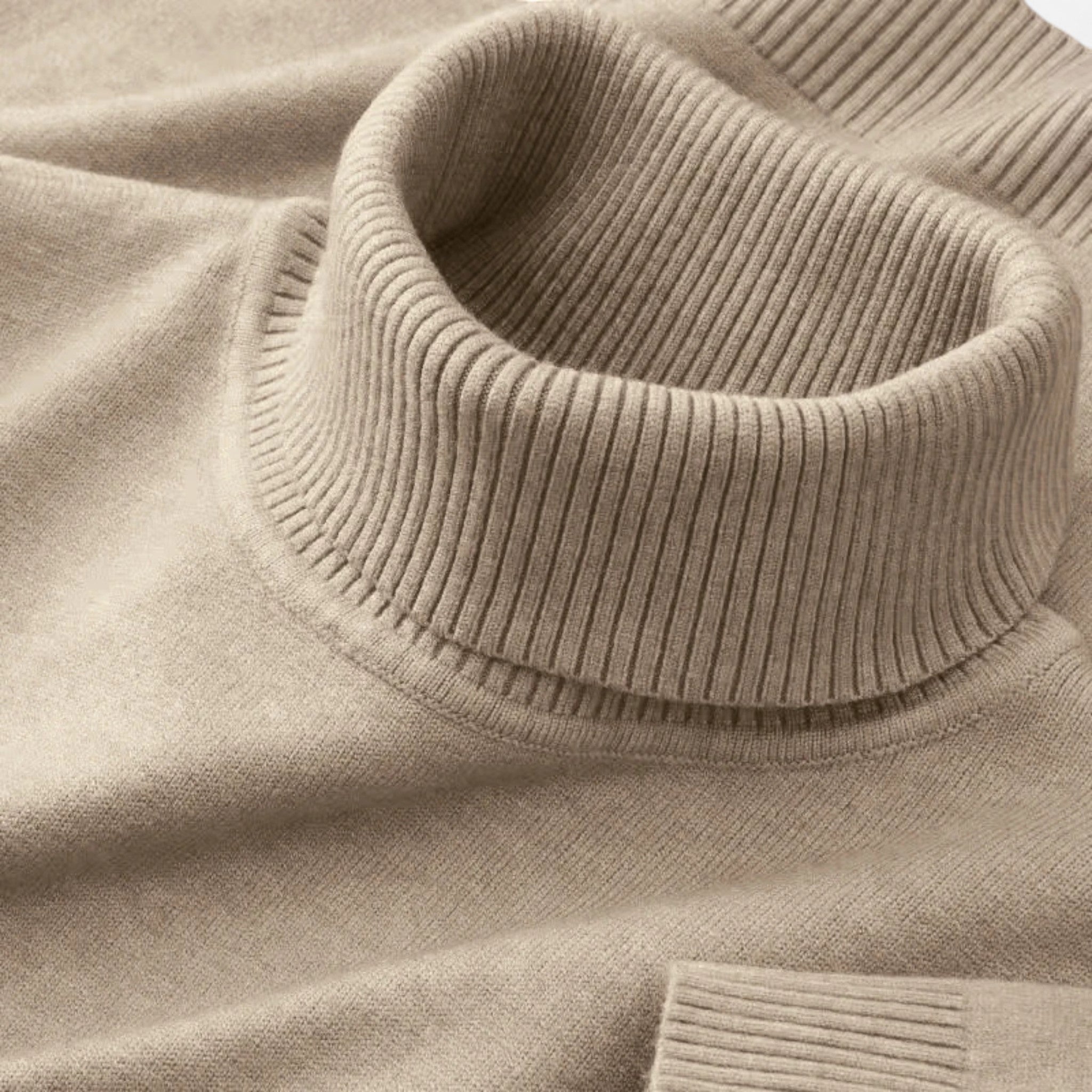 Men’s Knitted Wool Turtleneck Sweater - Luxyecs