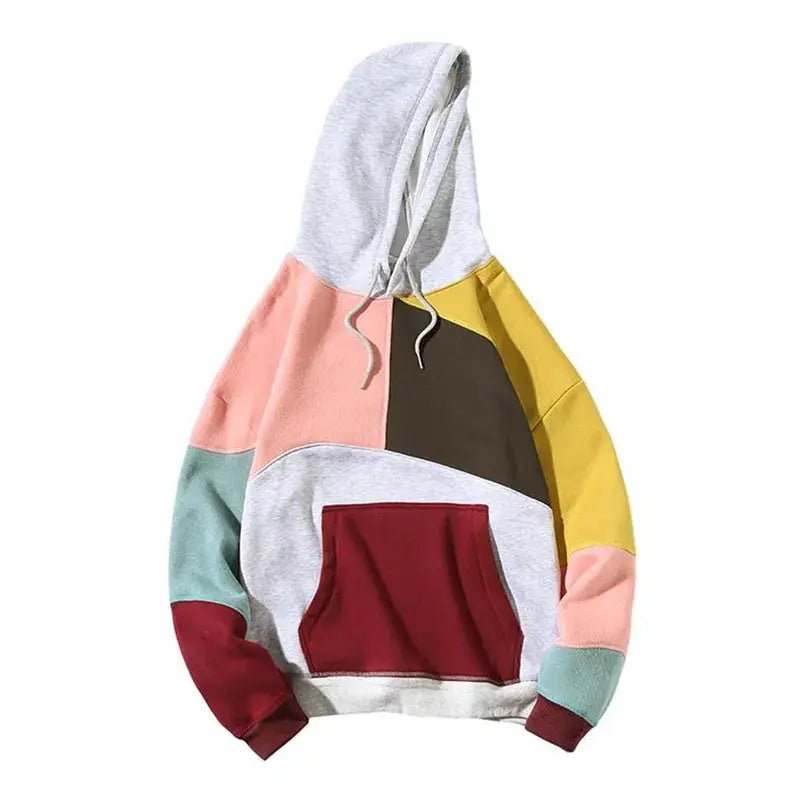 Men’s Pullover Hoodie | Modern Patchwork Design - Luxyecs