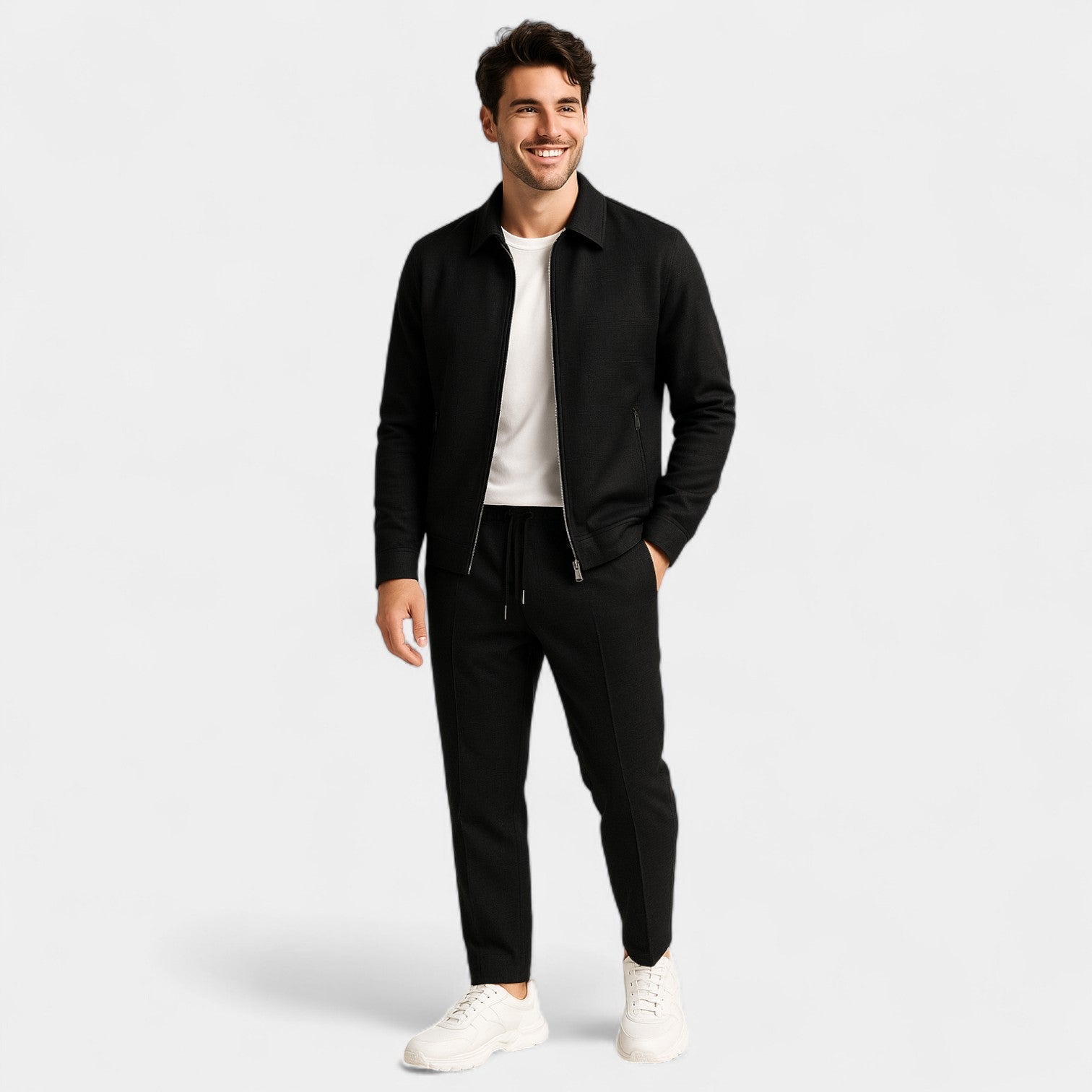 Men’s Two Piece Set Zip Jacket | Casual Jacket And Pants - Luxyecs