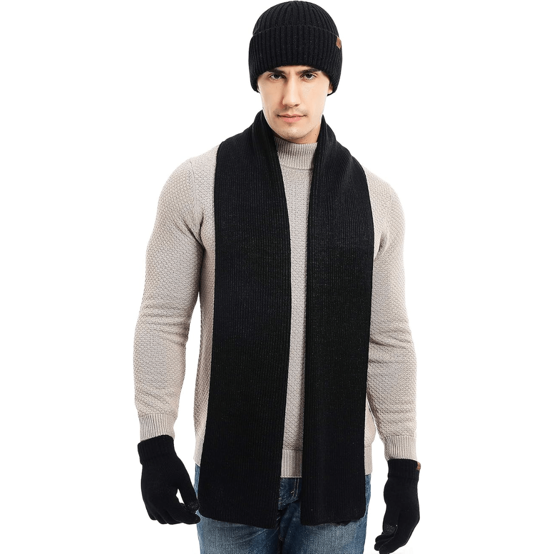 Men's Winter Beanie & Gloves Set - Victor - Luxyecs