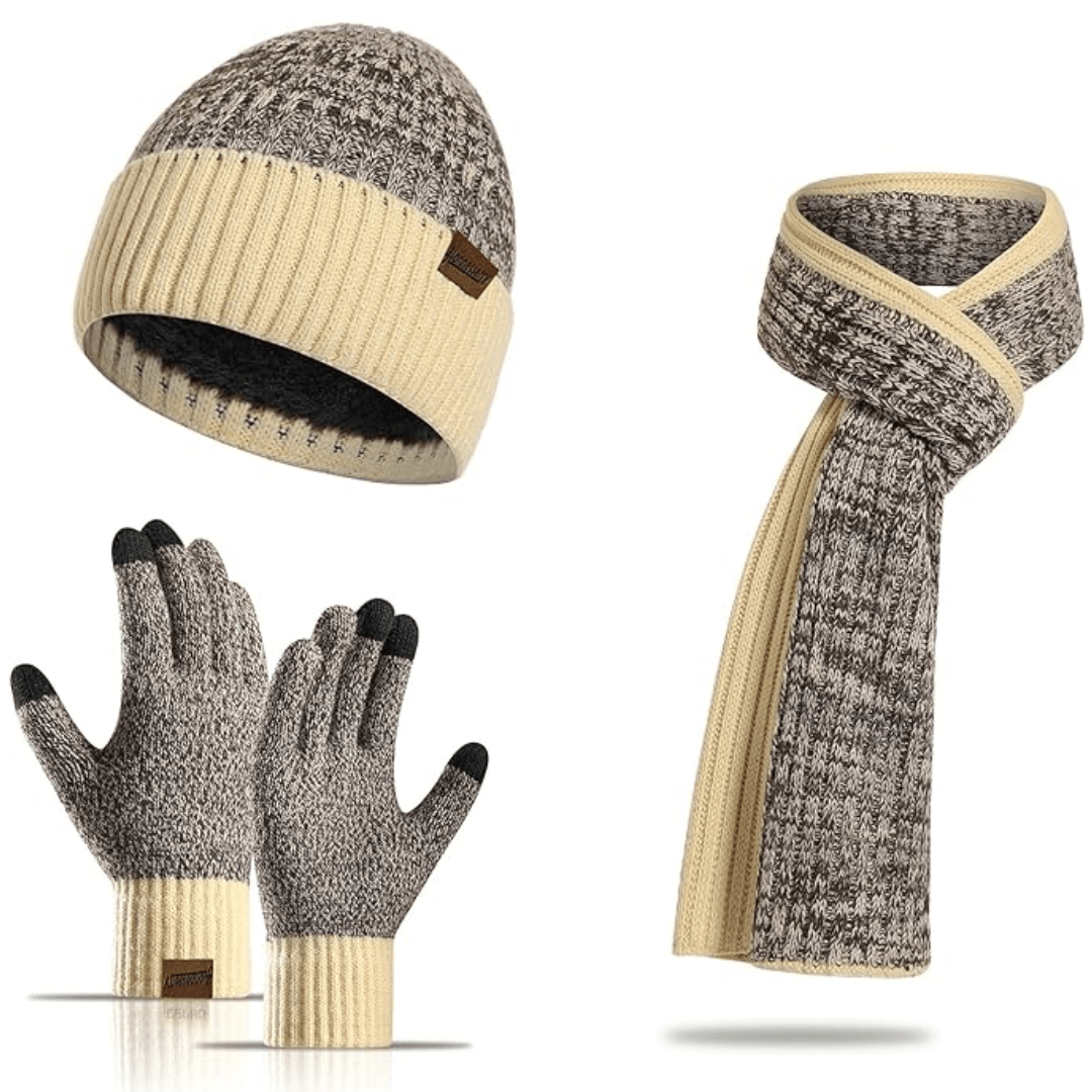 Men's Winter Beanie & Gloves Set - Victor - Luxyecs