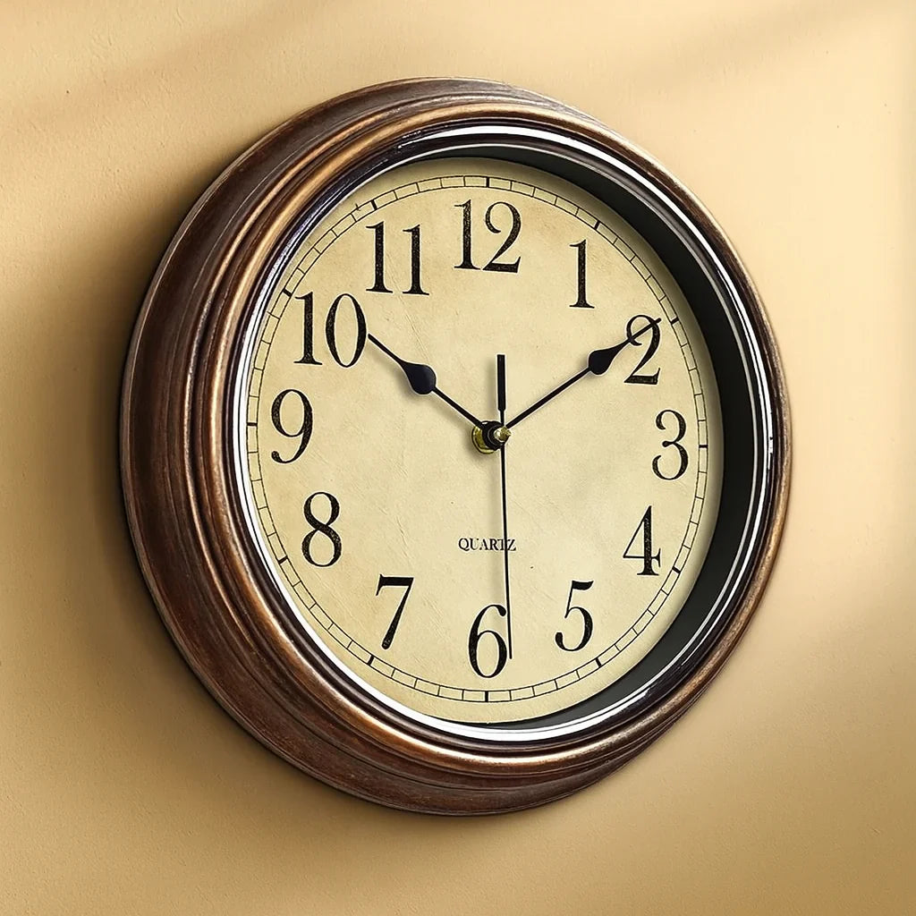 Luxyecs | Classic Wooden Wall Clock – Silent & Timeless Elegance