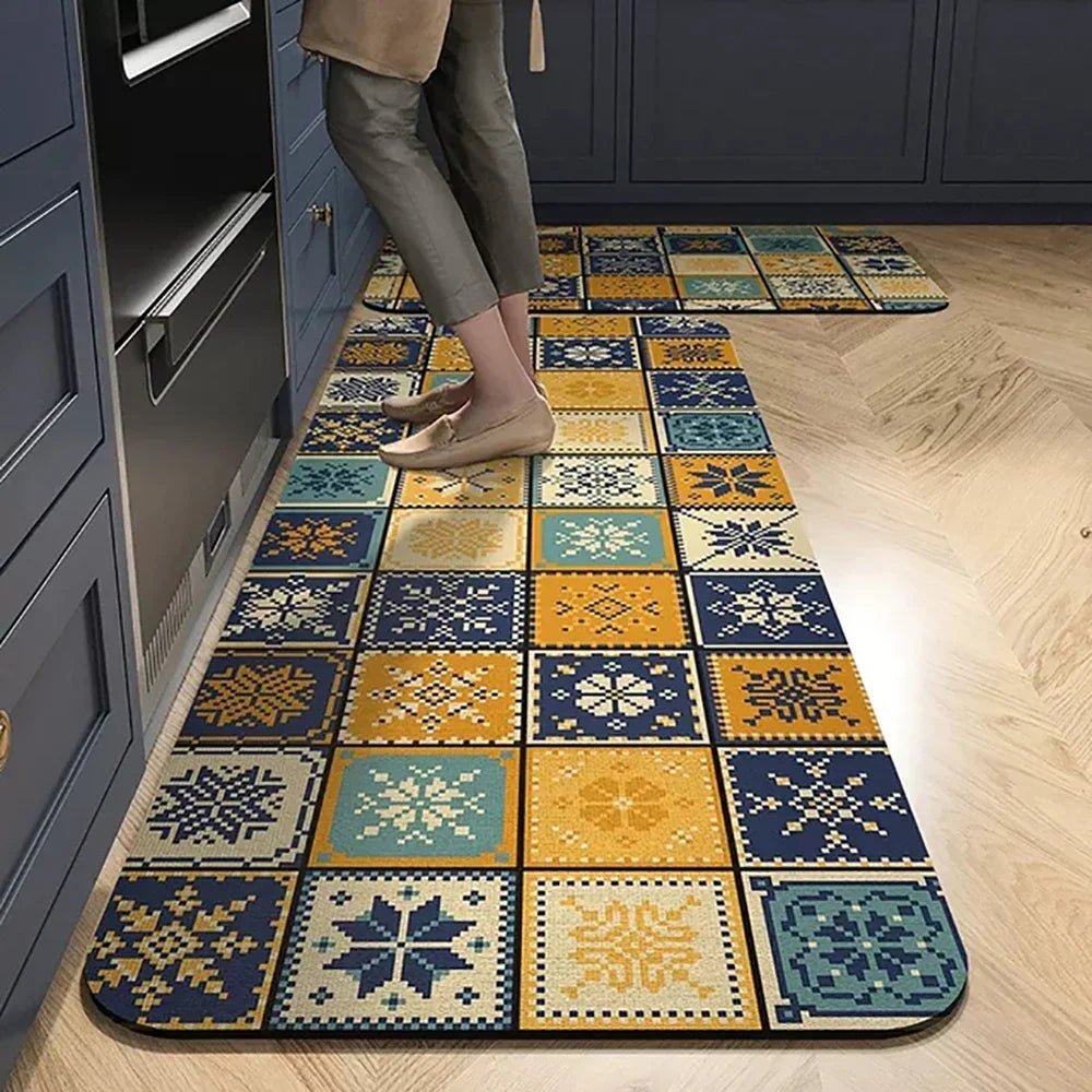 Non - slip Absorbent Bohemian Kitchen Mat - Luxyecs