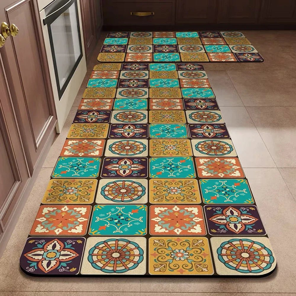 Non - slip Absorbent Bohemian Kitchen Mat - Luxyecs