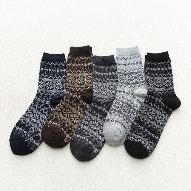 Nordic Winter Socks | Scandinavian Pattern Wool Blend - Luxyecs
