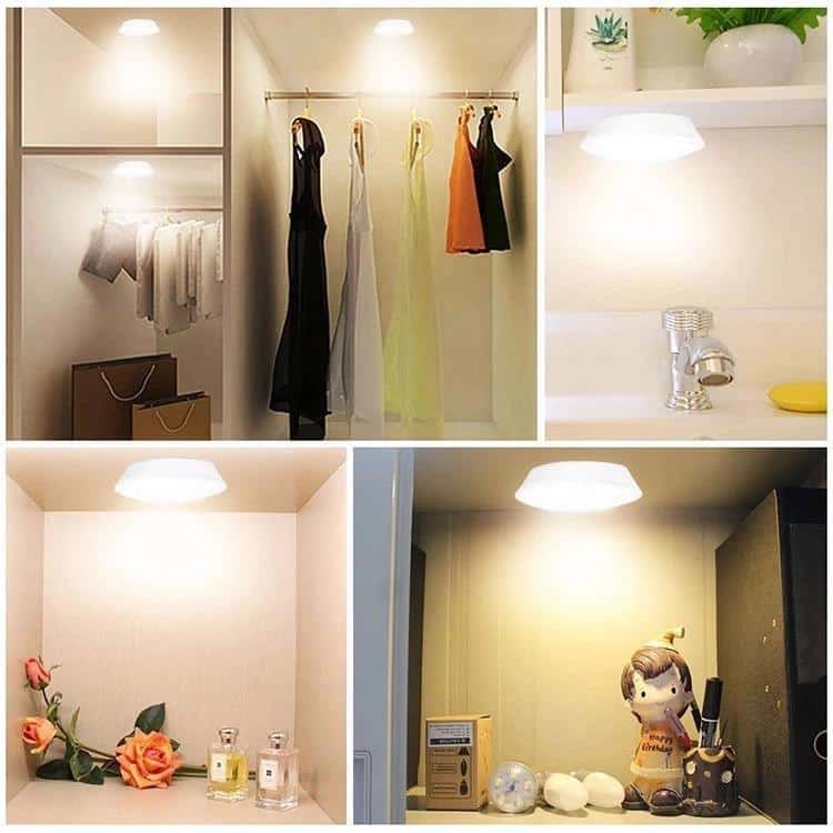 3-Pack Round LED Spotlights – Wireless, Dimmable, with Remote Control and Timer