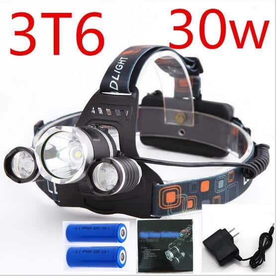 LED headlamp (powerful 5000 lumens) includes rechargeable batteries