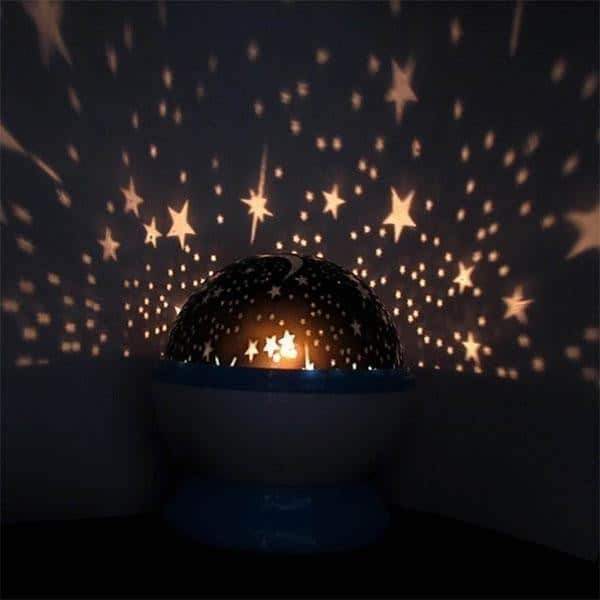 Beautiful night light with starry sky