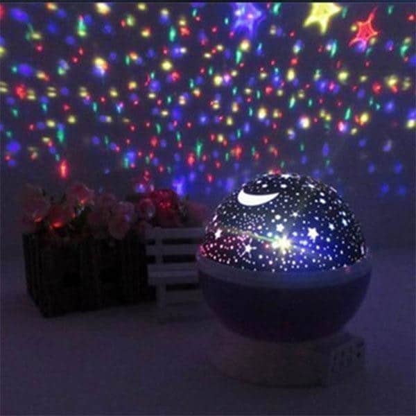 Beautiful night light with starry sky