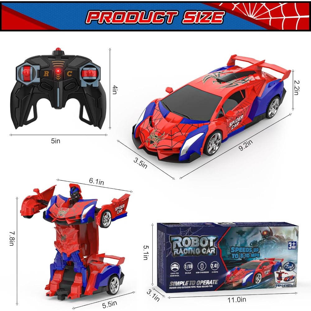 RC Car Kids Toy Transforming Robot Remote Control Vehicle Model - Luxyecs