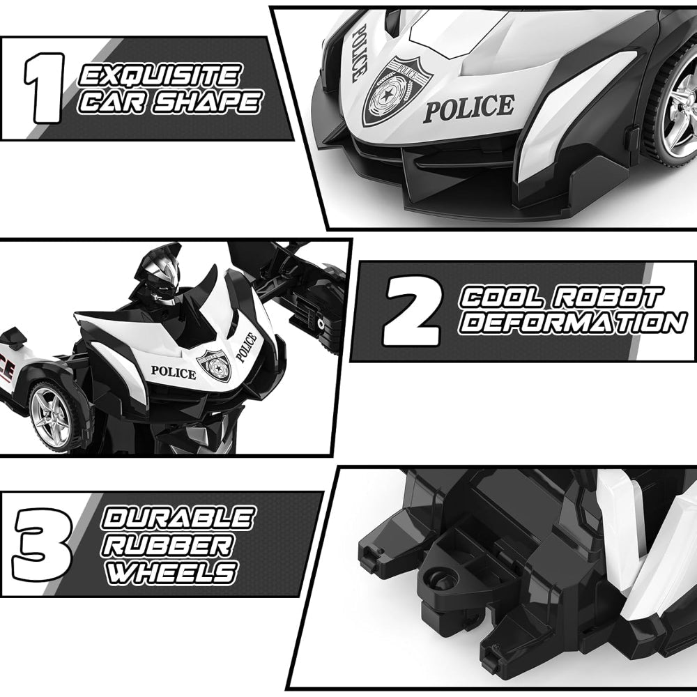 RC Car Kids Toy Transforming Robot Remote Control Vehicle Model - Luxyecs