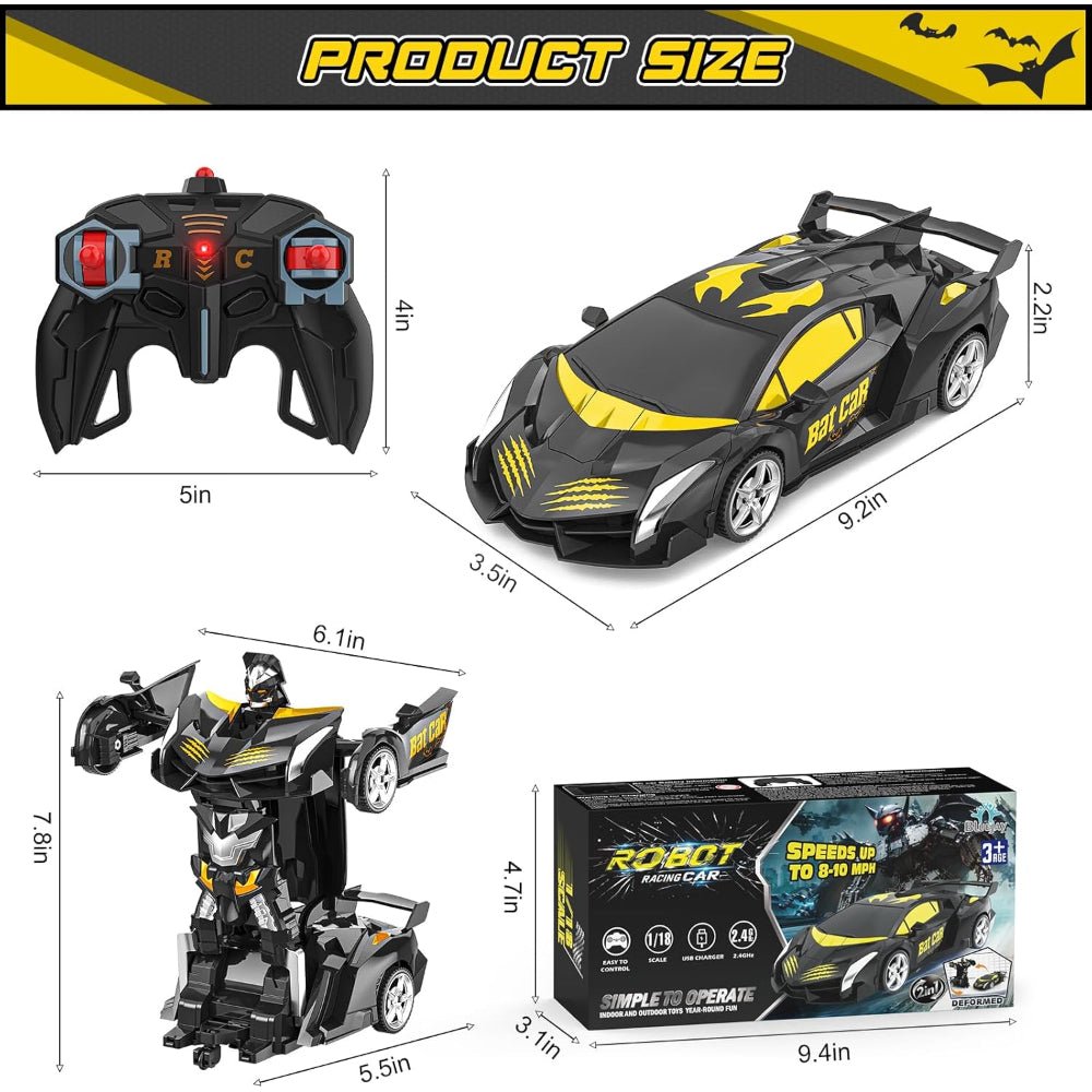 RC Car Kids Toy Transforming Robot Remote Control Vehicle Model - Luxyecs