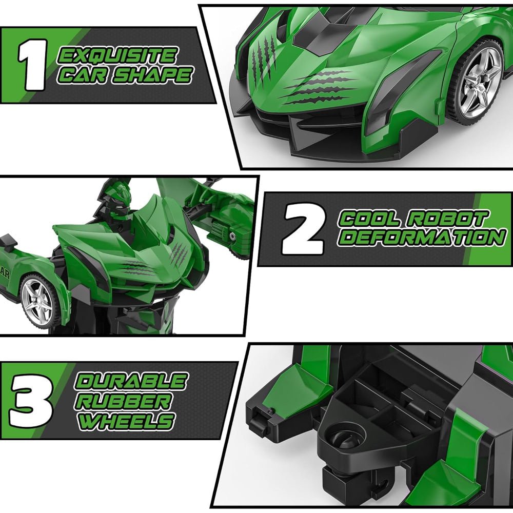 RC Car Kids Toy Transforming Robot Remote Control Vehicle Model - Luxyecs
