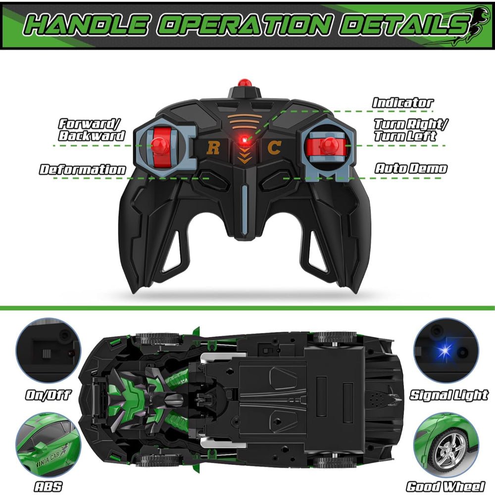 RC Car Kids Toy Transforming Robot Remote Control Vehicle Model - Luxyecs