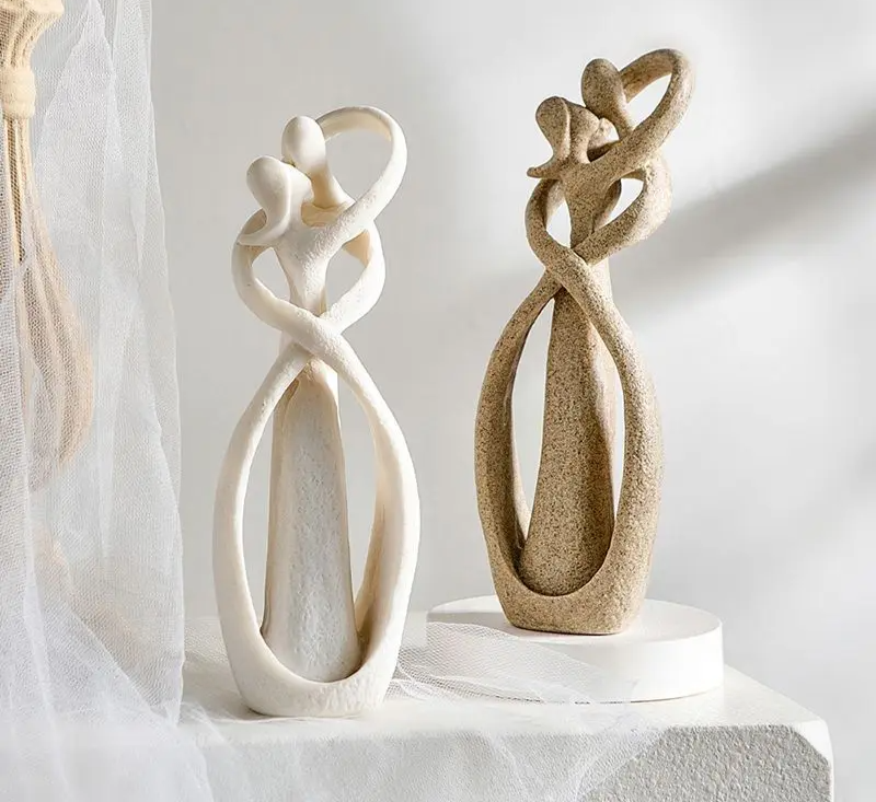 Abstract Couple Statue | Romantic Modern Home Decor